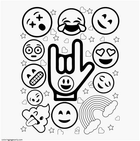 emoji coloring page|Emoji Coloring Pages (Free PDF Printables)